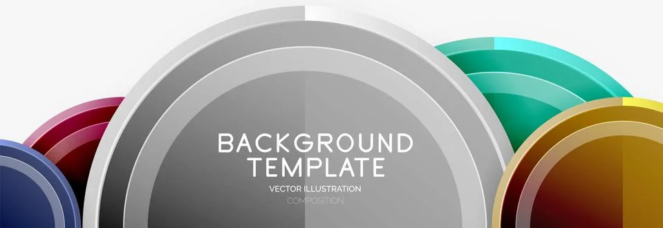 Circle geometric abstract background template for web banner, business Stock Illustration