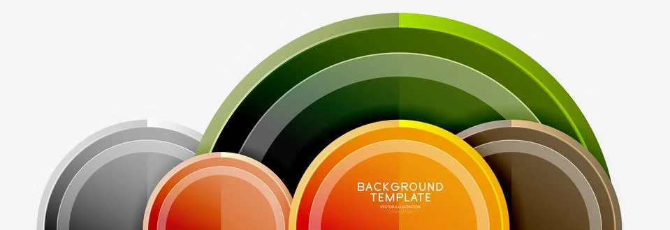 Circle geometric abstract background template for web banner, business Stock Illustration