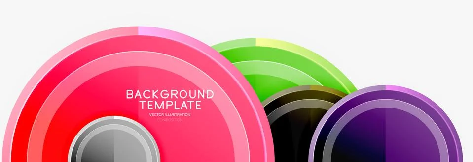 Circle geometric abstract background template for web banner, business Stock Illustration