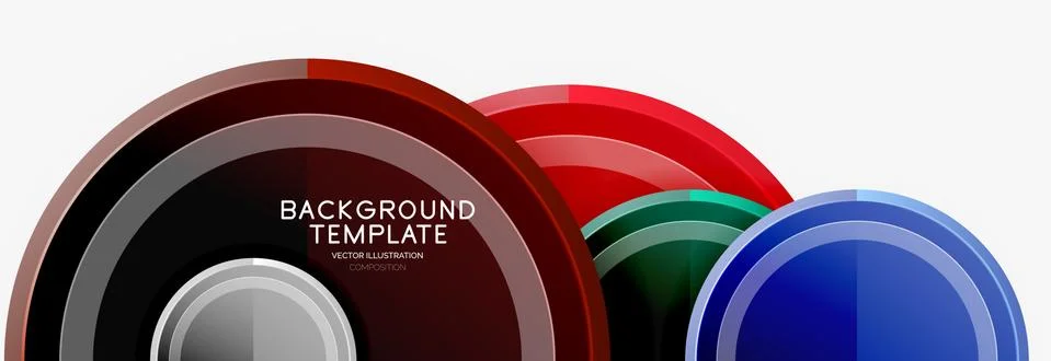 Circle geometric abstract background template for web banner, business Stock Illustration