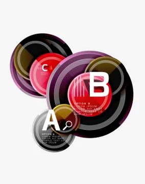 Circle geometric abstract background template for web banner, business Stock Illustration