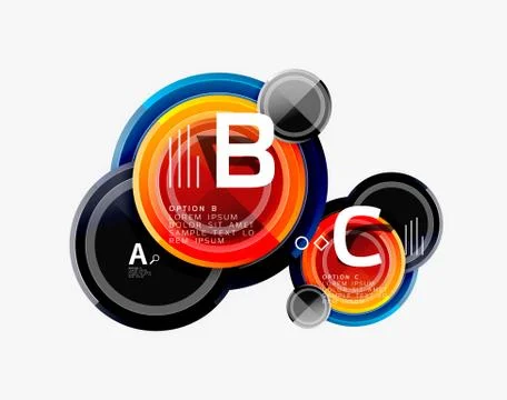 Circle geometric abstract background template for web banner, business Stock Illustration