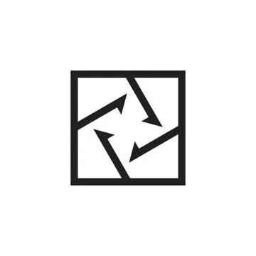 Circle geometric arrows square logo vector Stock Illustration
