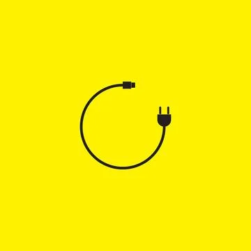 Circle geometric cable with plug electric logo design vector graphic symbol.. Stock Illustration