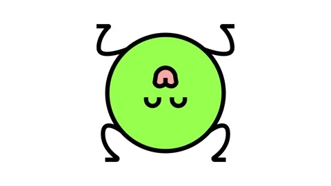Circle geometric character color icon animation Stock Footage 326102300