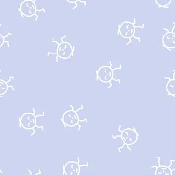 Circle geometric character line vector seamless pattern Stock Illustration