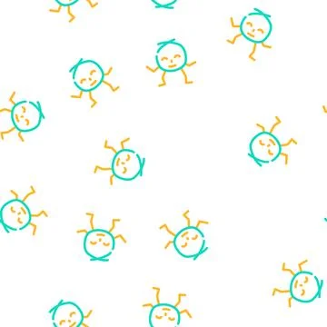 Circle geometric character vector seamless pattern Stock Illustration