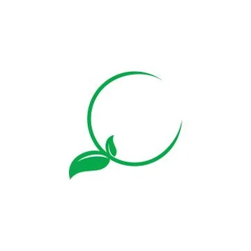 Circle geometric leaf logo vector Stock Illustration