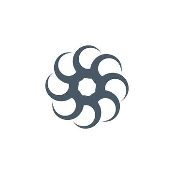 Circle geometric loop fan abstract logo icon vector template. Stock Vector Stock Illustration