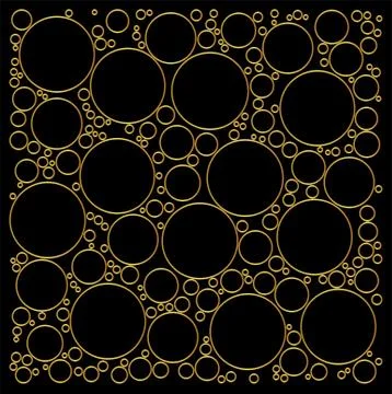Circle geometric pattern, gold and black colors Stock Illustration