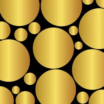 Circle geometric pattern, gold and black colors Stock Illustration