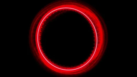 Circle Geometric Patterns Audio Reactive M Red Animation Loop Video stock 277567889
