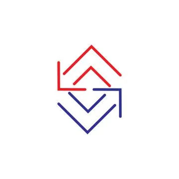 Circle geometric rotation arrow square logo vector Illustrazione stock