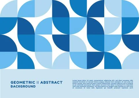 Circle geometric shape background modern art design color blue tone with spac Stock Illustration