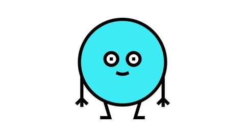 Circle geometric shape character color icon animation Stock Footage 326102291