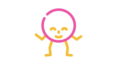 Circle geometric shape character color icon animation Stock Footage 327273272