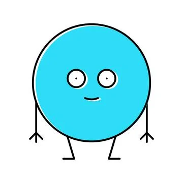 Circle geometric shape character color icon vector illustration 스톡 일러스트