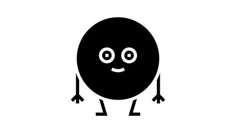 Circle geometric shape character glyph icon animation Stock Footage 326159855