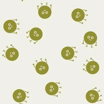 Circle geometric shape character glyph seamless pattern Stock Illustration