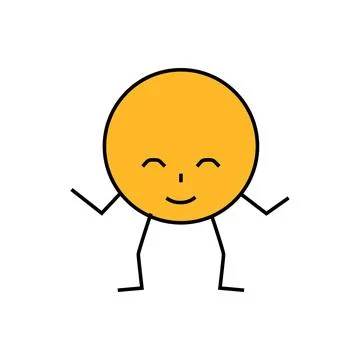 Circle geometric shape character icon color illustration 库存插图