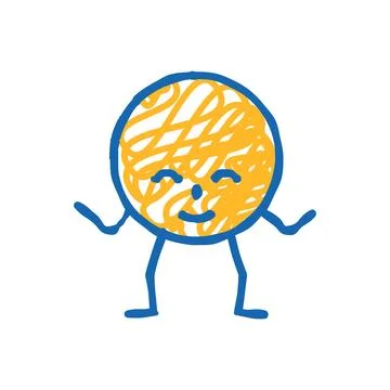 Circle geometric shape character icon doodle illustration Stock Illustration