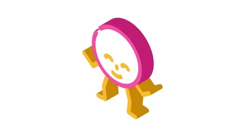 Circle geometric shape character isometric icon animation Stock Footage 327295882