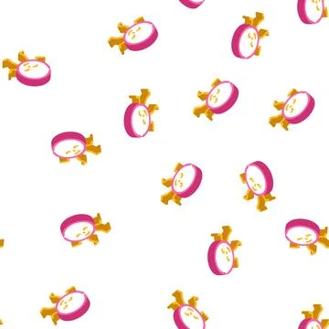 Circle geometric shape character isometric icon seamless pattern Stock Illustration