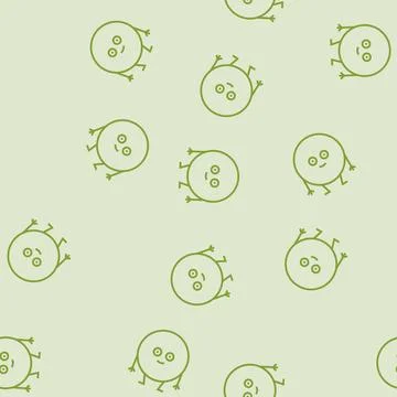 Circle geometric shape character line seamless pattern Illustrazione stock