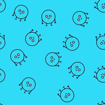 Circle geometric shape character vector seamless pattern Stock Illustration