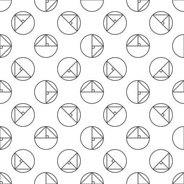 Circle Geometric Shape outline seamless pattern. Geometry concept vector ba.. Illustrazione stock