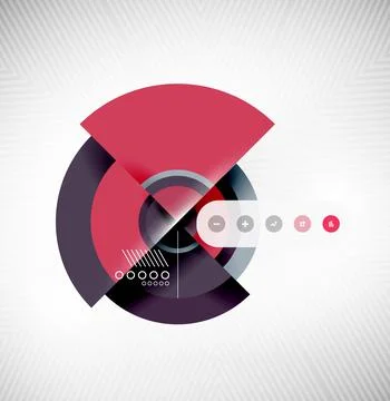 Circle geometric shapes flat interface design Stock Illustration