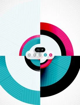 Circle geometric shapes flat interface design Stock Illustration
