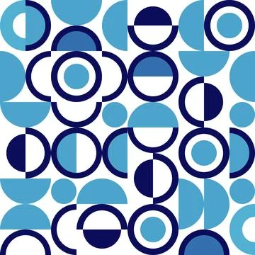 Circle geometric shapes seamless pattern abstract background Stock Illustration