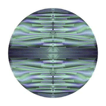 Circle with geometric symmetric linear texture white isolated. Stock Illustration
