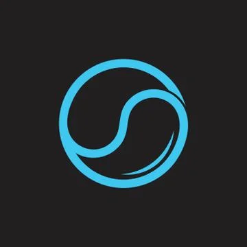 Circle geometric water drop shine logo vector Stock Illustration