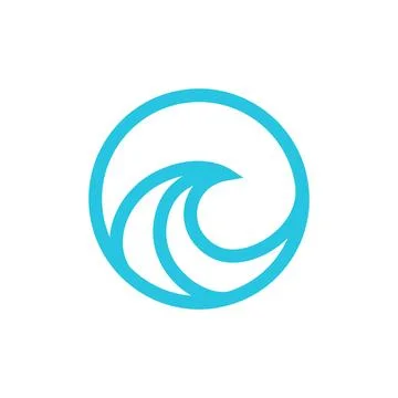 Circle geometric waves sea logo design vector graphic symbol icon illustrat.. Stock Illustration