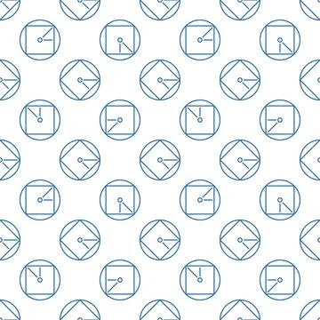 Circle Geometry vector outline seamless pattern. Concept background 스톡 일러스트