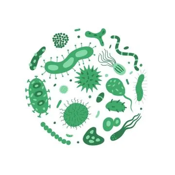 A circle of Germs Bacteria Stock Illustration