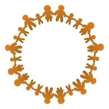 Circle with gingerbread figures holding hands Stock-Illustration