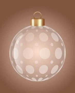 Circle glass ornament vector bauble for stylish Christmas and New Year deco.. Stock Illustration