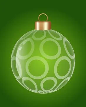 Circle glass ornament vector bauble for stylish Christmas and New Year deco.. Stock Illustration