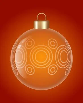 Circle glass ornament vector bauble for stylish Christmas and New Year deco.. Stock Illustration