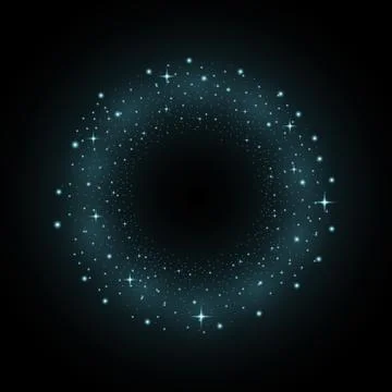 Circle of glitter particles, aqua color Stock Illustration