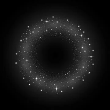 Circle of glitter particles, white color Stock Illustration