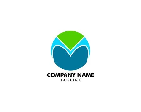 Circle globe M logo letter design concept Stock Illustration