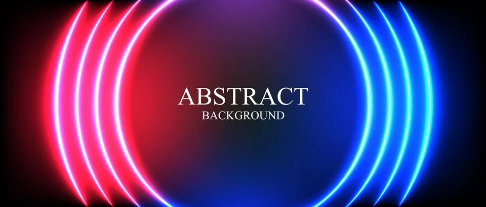 A Circle glow digital background with lights and lines in shades of blue an.. Stock Illustration
