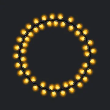 Circle of glowing light bulbs Stock Illustration