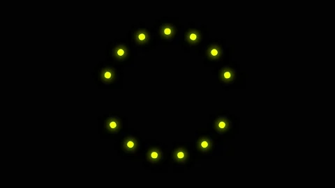 Circle of glowing neon lights. Abstract animation with colourful dots Stock Footage 142465677