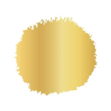 Circle gold brush marks, gold stain, golden brush stroke, hand drawn, golde.. Stock Illustration
