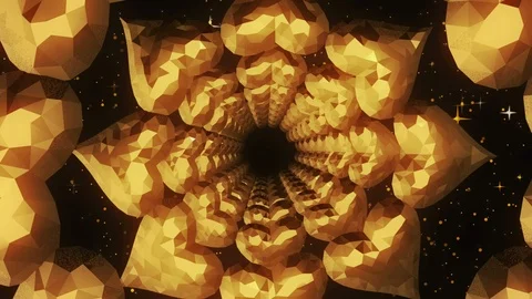 Circle Gold Heart Background Stock Footage 124793857